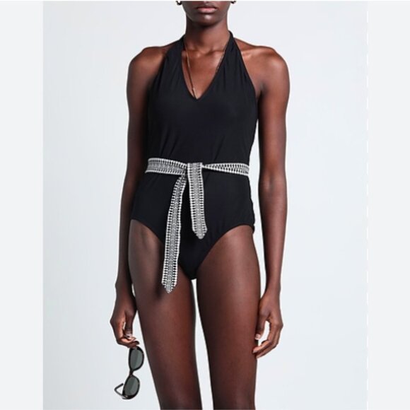 Brand New Lemlem Deep-V Belted One Piece Swimsuit - Picture 5 of 9